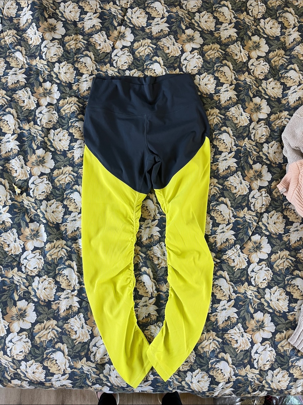 Zyia active Gray and Neon Yellow Active Leggings